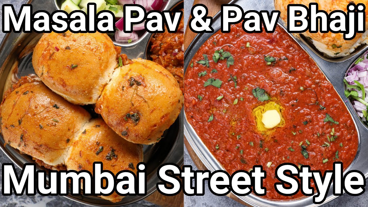mumbai street food combo meal recipe - pav bhaji & masala pav recipe | popular mumbai street food | Hebbar | Hebbars Kitchen