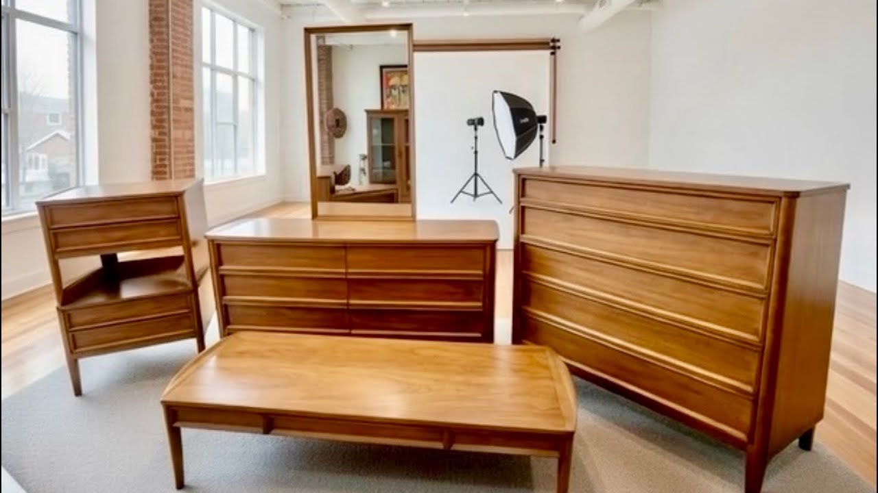 New Thomasville dresser set cleaning and listing. 