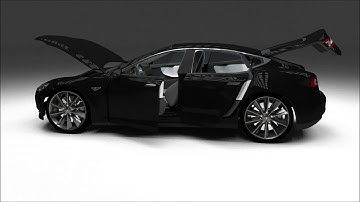 Tesla Model S with interior 3D Model