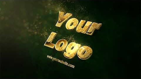 epic golden particles 3d logo intro template