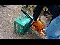 EXPERIMENT CHAINSAW vs BEER CRATE and COCA COLA