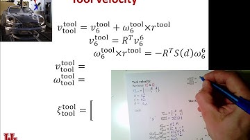 Intro2Robotics Lecture 13b: Tool Angular and Linear Velocity