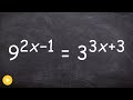 How to solve an exponential equation with two different bases