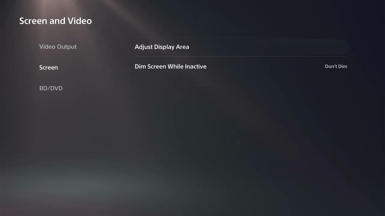 Как приглушить экран PS5 в неактивном состоянии