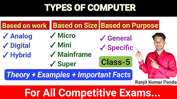 Types of Computer | Classification of Computer | Class-5 | Computer Series For All Competitive Exams