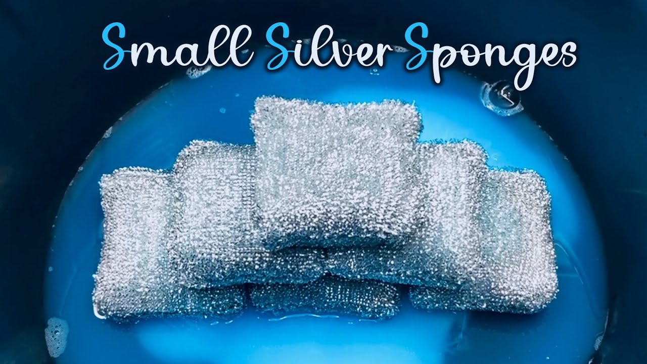 ASMR Sponge 503.Small Silver Sponges YouTube