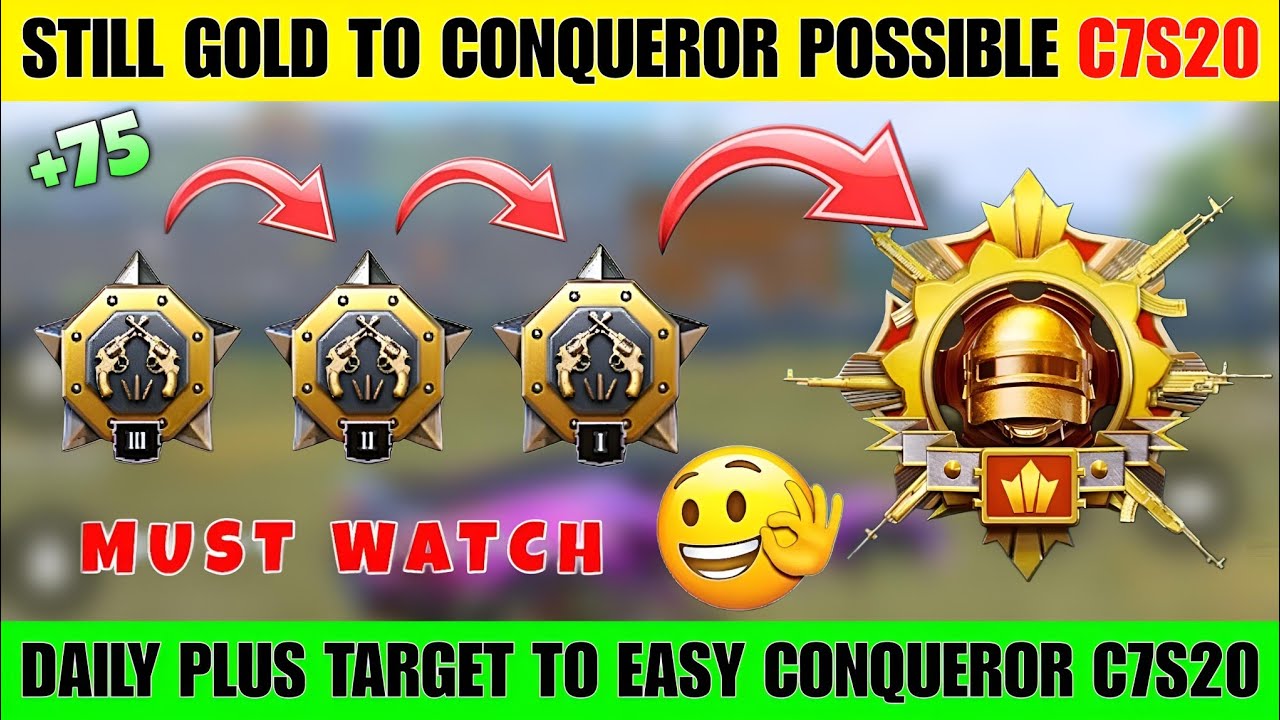 🇮🇳GOLD TO CONQUEROR DAILY PLUS TARGET 🎯| EVERYONE CAN REACH CONQUEROR ...
