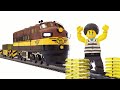 Lego Gold Train Fail - Police thief cartoon for children - Choo choo train kids videos