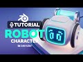 Blender 3d cute robot tutorial  polygon runway