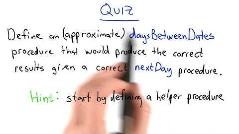 Define daysBetweenDates - Intro to Computer Science