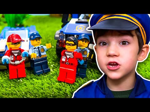 Playing Cops and Robbers with Lego City Police Toys! | Pretend Play for Kids | JackJackPlays