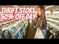 THRIFT WITH ME AT GOODWILL HALF OFF DAY  + HAUL AND PRICES