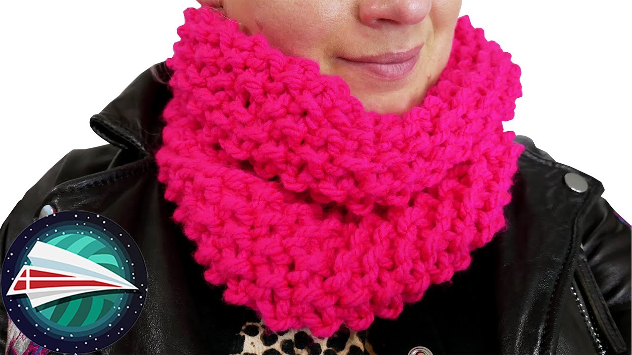Vamset strikket halstørklæde | Perlestrik - rundt | Super nemt & flot -  YouTube
