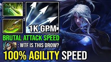 WTF 100% AGILITY SPEED Swift Blink + Butterfly 1K GPM Max Attack Speed Drow Ranger Dota 2