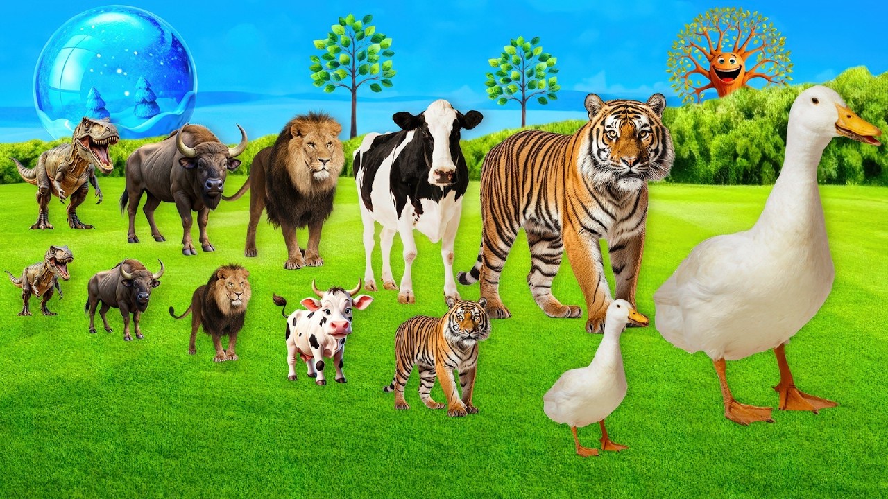 Long Slide Game With Man buffalo Gorilla Cow Tiger 3d Animal Race Game By Chulbul Zone