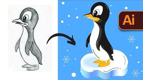 Create a Vector Penguin from Sketch (HD) | Adobe Illustrator Beginner Tutorial:
