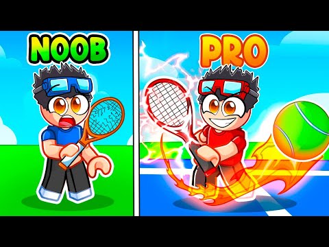 Going from NOOB to PRO in ROBLOX TENNIS SIMULATOR!