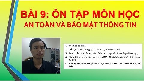 MÃ HÓA DỮ LIỆU BÀI 09 ÔN TẬP MÔN HỌC