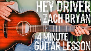 Hey Driver Zach Bryan Guitar Tutorial // Hey Driver Guitar Lesson #1003