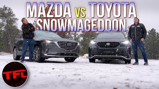 Toyota Highlander vs. Mazda CX-9 vs. Snowstorm: Which One Do You Want When It Turns Frosty & Frozen?