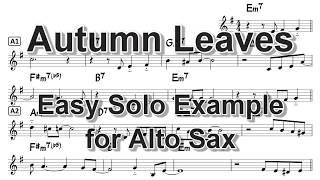 Autumn Leaves - Easy Solo Example for Alto Sax