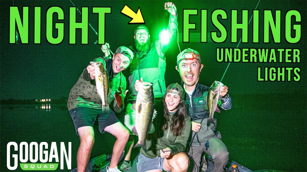 NIGHT FISHING with DIY UNDERWATER LIGHTS! ( BIG BASS CATCH ) 