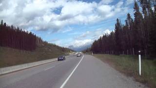 Biking towards Lake Louise