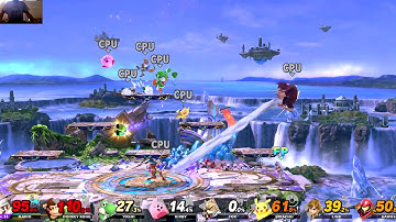 SSBU Mario FP VS level 1 CPU 8 players