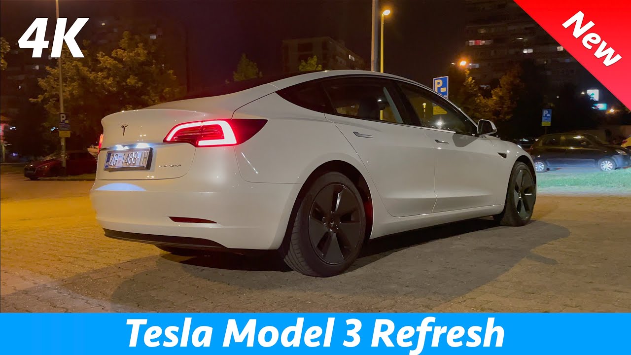 Knop uit hanger Tesla Model 3 2021 - FIRST Night look in 4K | Exterior - Interior (Refresh)  LED Matrix headlights - YouTube