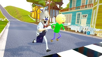 ICE SCREAM VS BALDI RACES - Hello Neighbor