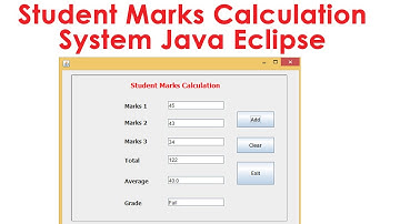 Student Marks Calculation System Java Eclipse