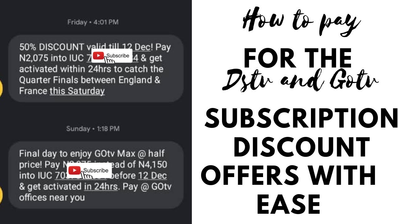 How to easily pay for the 50% discount subscription for Dstv/Gotv - YouTube