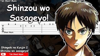 Shingeki no Kyojin Season 2 OP 1 - Shinzou wo Sasageyo! Guitar Tutorial