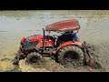 Driver Cultivator Kubota M6040SU Tractor Excellent Skill In Paddy Field | Agricultural Tractors