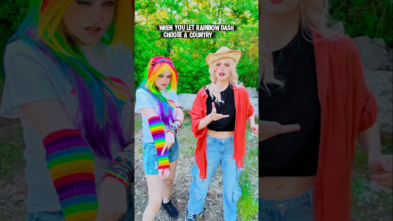 Don't let her choose | Rainbow Dash & Applejack @shinigamisara #cosplay #shorts #mlp