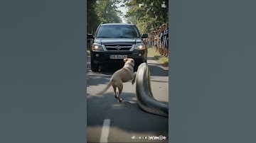 Dog and Python are fighting #python #snakevideo #youtubshurt #varalvideo #animals