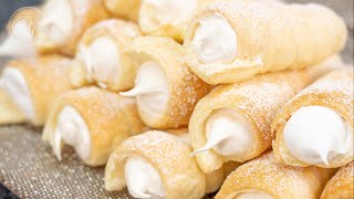 Foam rolls from puff pastry without a baking pan  Olga.Wallner