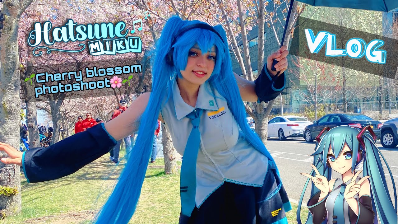 🌱Hatsune Miku cosplay wig tutorial + Cherry Blossom photoshoot in NYC 🗽🇺🇸🌸Vlog🌱