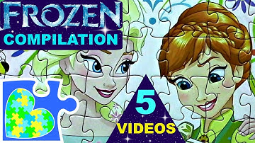 COMPILATION Disney FROZEN ELSA and ANNA, OLAF PUZZLES for KIDS! Rompecabezas de Elsa Olaf Anna