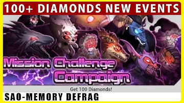 100+ Free Diamonds Events & OS Equipments Are Back! (SAO Memory Defrag)