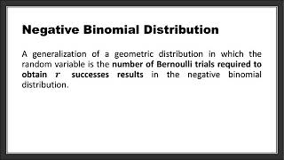 17 Engineering statistics, Negative binomial distribution