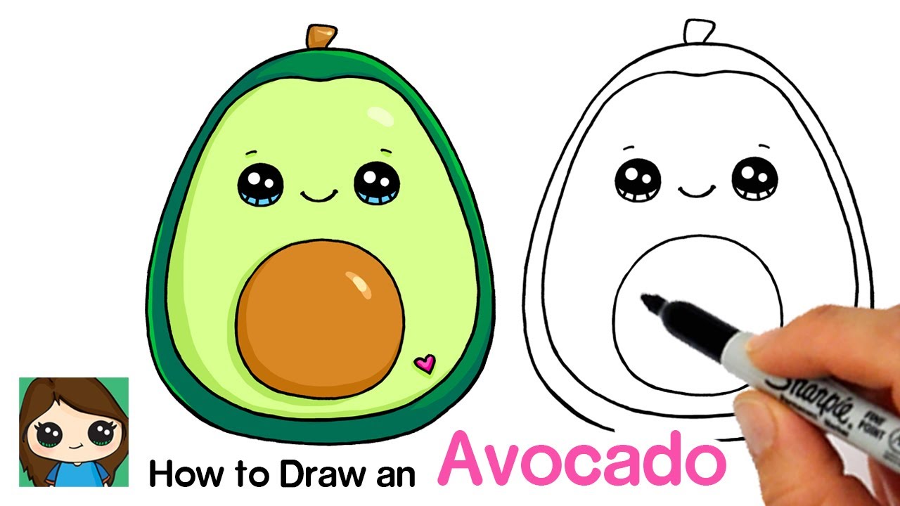 Draw So Cute Youtube Cute Drawings Cute Avocado Kawaii Drawings
