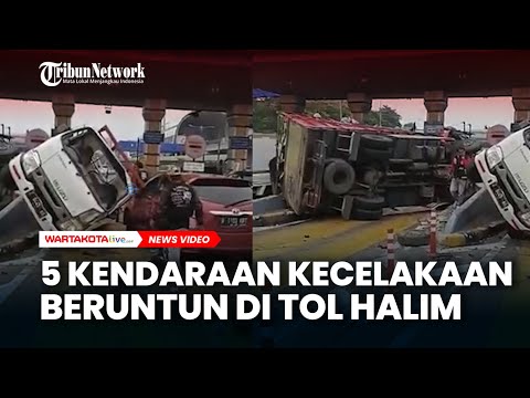 BREAKING NEWS: Detik-detik Kecelakaan Mengerikan di Gerbang Tol Halim Utama, 5 Mobil Hancur