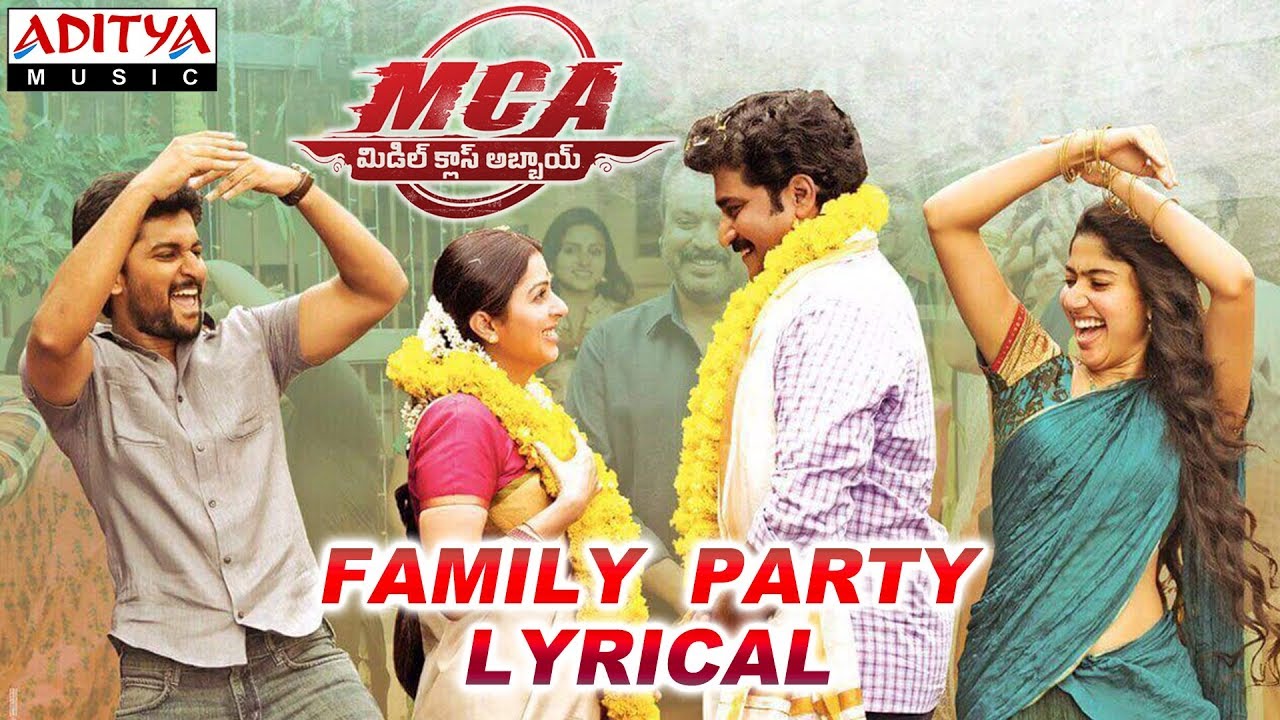 Family Party Lyrical  MCA Movie Songs  Nani Sai Pallavi  DSP  Dil Raju Sriram Venu