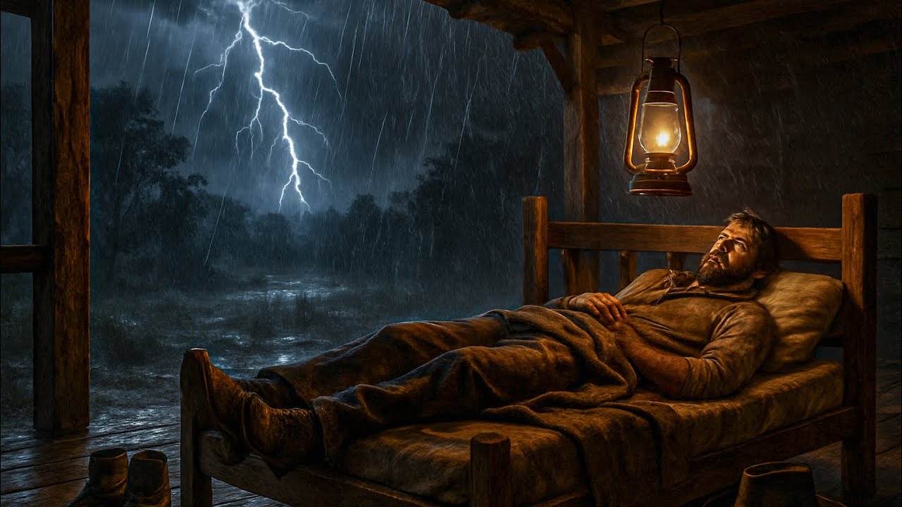 Night Thunderstorm in Armadillo — Sleeping Alone on the Porch in Heavy Rain/RDR2 ASMR 