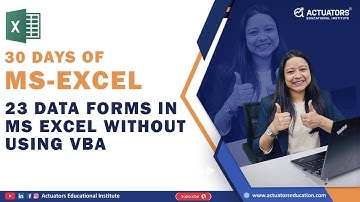 30 Days of Excel | Data Forms In Excel Without Using Vba | Shivangee Agarwal Ma