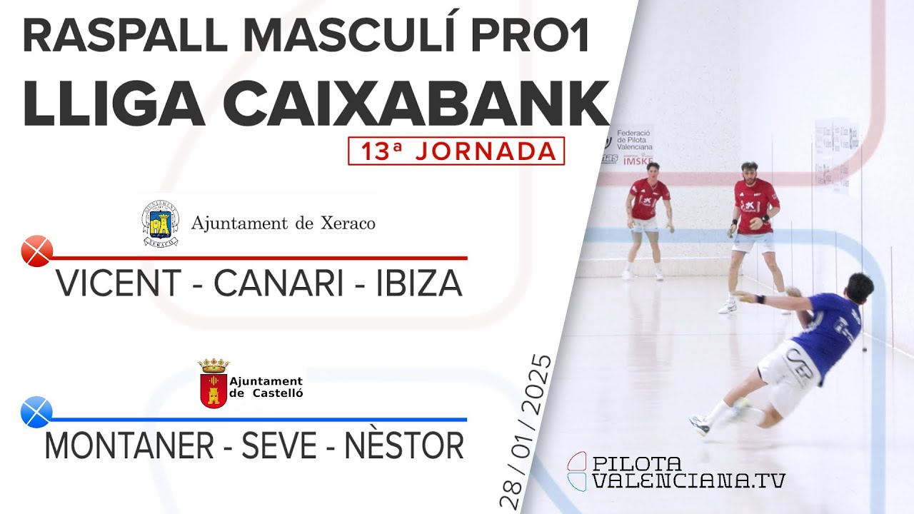 ⚾️ ✨Raspall Masculí PRO1✨ 🏆Lliga CaixaBank | J-13ª  🔴VICENT-CANARI-IBIZA 🔵MONTANER-SEVE-NÈSTOR