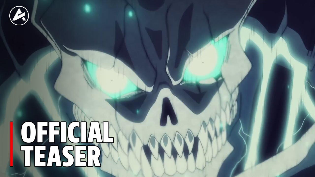 予告編のプレビュー：緑に光る目をした怪獣8号の顔と「Official Teaser」の文字