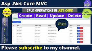 Full CRUD Operations with ASP.NET Core & ADO.NET | CRUD with SQL Stored Procedures