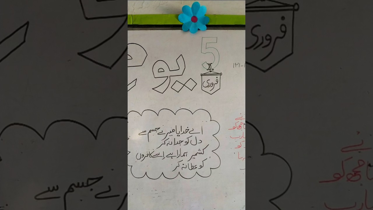 Whiteboard Artwork for 5 February Kashmir Solidarity Day 